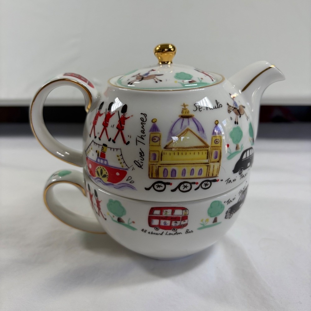 James Sadler London Travel Tea For One Stacking Teapot and Cup Set - Picture 14 of 16